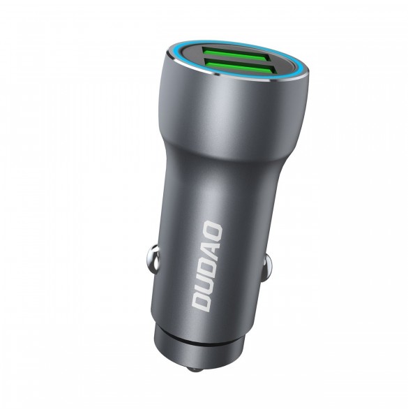 Dudao snabb billaddare 2 x USB 3A 18W grå (R4+)