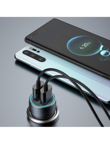 Dudao snabb billaddare 2 x USB 3A 18W grå (R4+)