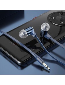 Dudao in-ear hörlurar headset med fjärrkontroll och mikrofon 3,5 mm miniuttag blå (X13S)