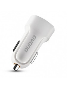 Dudao bilsatsladdare 2x USB 2.4A + kabel USB 3in1 Lightning / Typ C / micro USB-kabel vit (R7 vit)