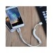 Dudao bilsatsladdare 2x USB 2.4A + kabel USB 3in1 Lightning / Typ C / micro USB-kabel vit (R7 vit)