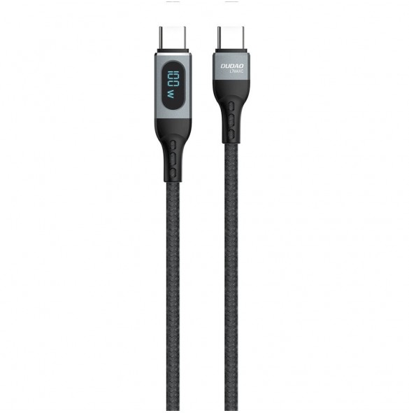 Dudao kabel USB Typ C - USB Typ C snabbladdning PD 100W 1m svart (L7MaxC)