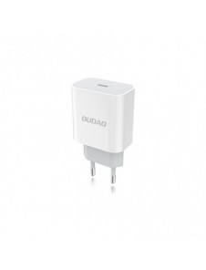 Dudao fast EU USB Type C Power Delivery 18W laddare + kabel USB Type C / Lightning-kabel 1m vit (A8EU + PD-kabel vit)