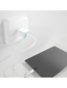 Dudao fast EU USB Type C Power Delivery 18W laddare + kabel USB Type C / Lightning-kabel 1m vit (A8EU + PD-kabel vit)