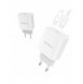 Dudao fast EU USB Type C Power Delivery 18W laddare + kabel USB Type C / Lightning-kabel 1m vit (A8EU + PD-kabel vit)