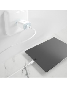 Dudao fast EU USB Type C Power Delivery 18W laddare + kabel USB Type C / Lightning-kabel 1m vit (A8EU + PD-kabel vit)
