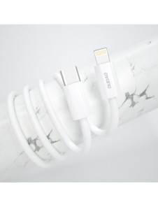 Dudao fast EU USB Type C Power Delivery 18W laddare + kabel USB Type C / Lightning-kabel 1m vit (A8EU + PD-kabel vit)