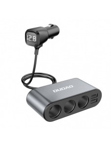 Dudao billaddare 2x USB / 3x cigarettändare splitter svart (R1Pro svart)