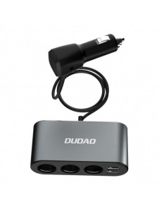 Dudao billaddare 2x USB / 3x cigarettändare splitter svart (R1Pro svart)
