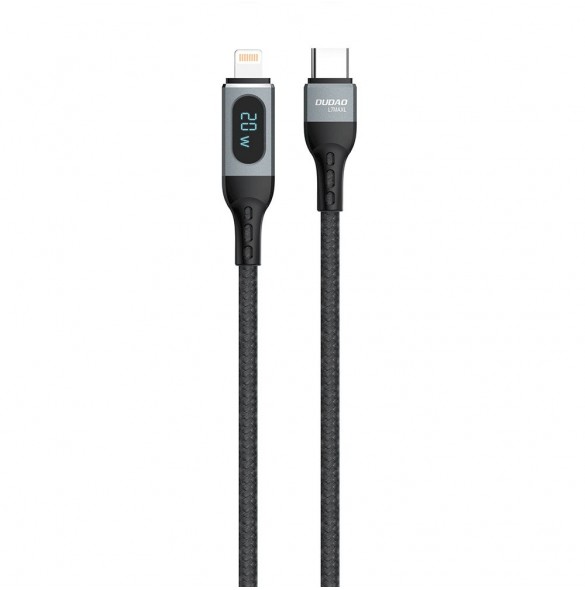 Dudao USB Type C - Lightning-kabel snabbladdning PD 20W 1m svart (L7MaxL)
