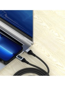 Dudao USB Type C - Lightning-kabel snabbladdning PD 20W 1m svart (L7MaxL)