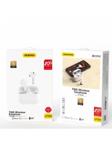 Dudao TWS Bluetooth 5.1 trådlösa hörlurar vita (U15H)