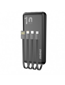 Dudao K6Pro Universal 10000mAh Power Bank med USB-kabel, USB Typ C, Blixtsvart (K6Pro-svart)