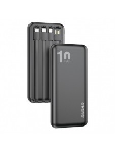 Dudao K6Pro Universal 10000mAh Power Bank med USB-kabel, USB Typ C, Blixtsvart (K6Pro-svart)