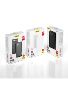 Dudao K6Pro Universal 10000mAh Power Bank med USB-kabel, USB Typ C, Blixtsvart (K6Pro-svart)
