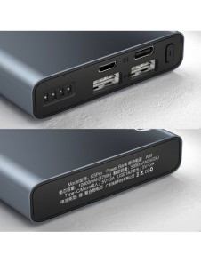 Dudao metall powerbank med LED-indikator 10000mAh silver (K5Pro)