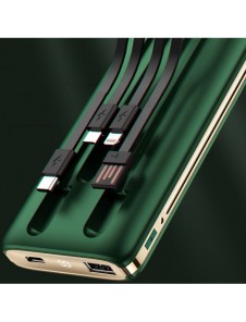 Dudao K4Pro powerbank med inbyggda kablar 10000mAh LED display grön