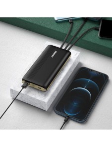 Dudao K4Pro powerbank med inbyggda kablar 10000mAh LED display grön