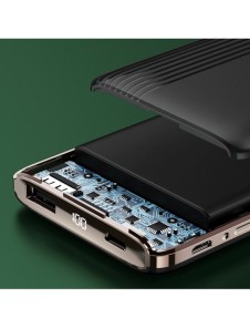 Dudao K4Pro powerbank med inbyggda kablar 10000mAh LED display grön