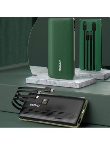 Dudao K4Pro powerbank med inbyggda kablar 10000mAh LED display grön