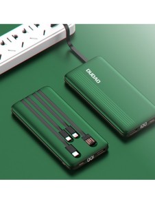 Dudao K4Pro powerbank med inbyggda kablar 10000mAh LED display grön