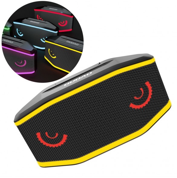 Dudao vattentät IP7 trådlös Bluetooth 5.0 RGB 5W 1200mAh högtalare Svart (Y10XS-svart)