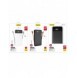 Dudao 2x USB powerbank 10000mAh 2A inbyggd kabel 3in1 Lightning / USB Typ C / micro USB 3A svart (K1A svart)