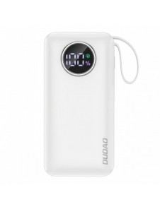 Dudao powerbank 10000mAh USB-A / USB-C 22,5W med inbyggd Lightning-kabel och USB-C vit (K15sW)
