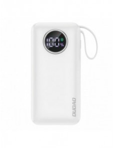 Dudao powerbank 10000mAh USB-A / USB-C 22,5W med inbyggd Lightning-kabel och USB-C vit (K15sW)