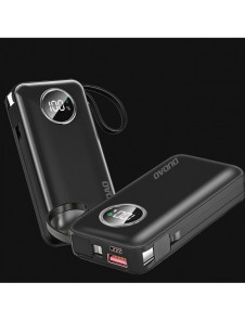 Dudao powerbank 10000mAh USB-A / USB-C 22,5W med inbyggd Lightning-kabel och USB-C vit (K15sW)