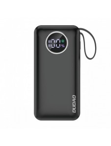Dudao powerbank 10000mAh 1xUSB-A / 1xUSB-C 22,5W med inbyggd kabel 1xLightning / 1xUSB-C svart (K15sB)