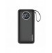 Dudao powerbank 10000mAh 1xUSB-A / 1xUSB-C 22,5W med inbyggd kabel 1xLightning / 1xUSB-C svart (K15sB)
