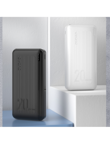 Dudao powerbank 20000 mAh Strömförsörjning 20 W Snabbladdning 3.0 2x USB / USB Typ C svart (K12PQ + svart)