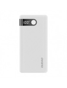 Dudao powerbank 20000 mAh 2x USB / USB Typ C / micro USB 2 A med LED-skärm vit (K9Pro-05)