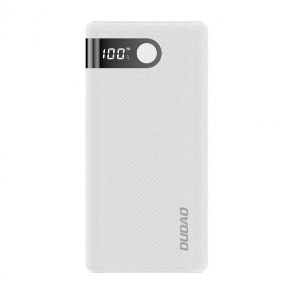 Dudao powerbank 20000 mAh 2x USB / USB Typ C / micro USB 2 A med LED-skärm vit (K9Pro-05)