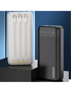 Dudao rymlig powerbank med 3 inbyggda kablar 20000mAh USB Typ C + micro USB + Blixtvit (Dudao K6Pro +)