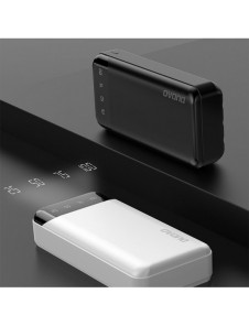 Dudao rymlig powerbank med 3 inbyggda kablar 20000mAh USB Typ C + micro USB + Blixtvit (Dudao K6Pro +)