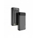 Dudao rymlig powerbank med 3 inbyggda kablar 20000mAh USB Typ C + micro USB + Blixtsvart (Dudao K6Pro +)
