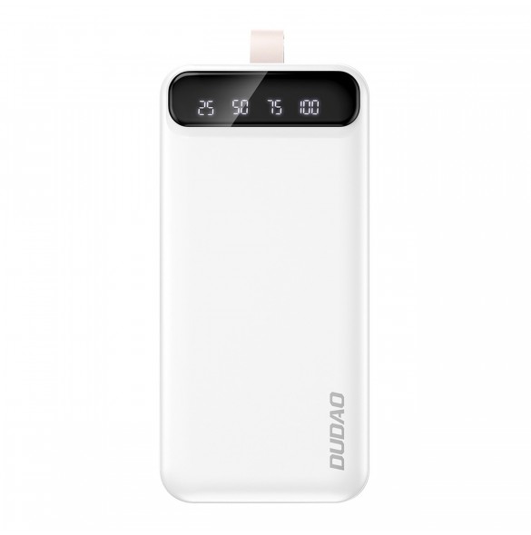 Dudao powerbank 30000 mAh 2x USB / USB-C med LED-ljus vit (K8s+ vit)