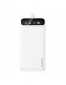 Dudao powerbank 30000 mAh 2x USB / USB-C med LED-ljus vit (K8s+ vit)