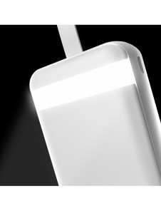 Dudao powerbank 30000 mAh 2x USB / USB-C med LED-ljus vit (K8s+ vit)