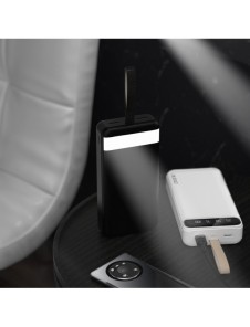 Dudao powerbank 30000 mAh 2x USB / USB-C med LED-ljus vit (K8s+ vit)
