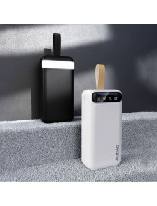 Dudao powerbank 30000 mAh 2x USB / USB-C med LED-ljus vit (K8s+ vit)