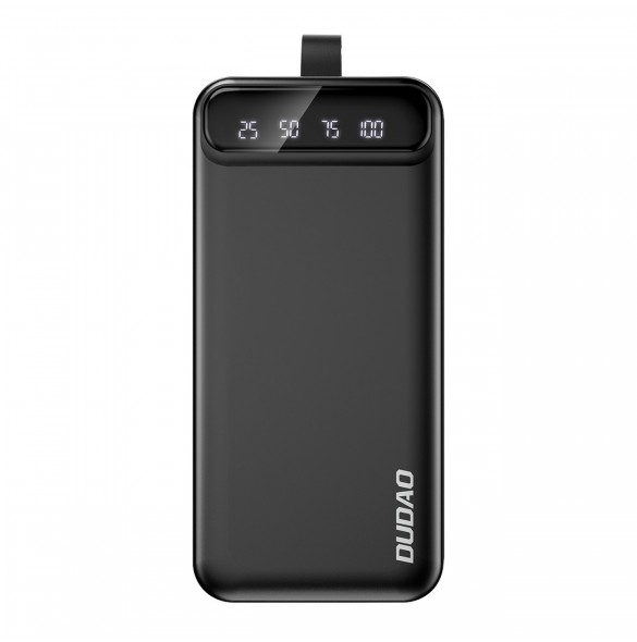 Dudao powerbank 30000 mAh 2x USB / USB-C med LED-lampa 10W svart (K8s+ svart)