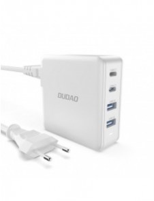 GaN 100W 2 x USB-C / 2 x USB snabbladdare Dudao A100EU - vit