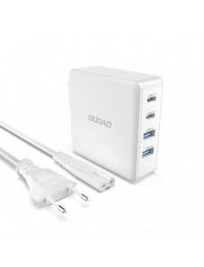 GaN 100W 2 x USB-C / 2 x USB snabbladdare Dudao A100EU - vit