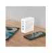 GaN 100W 2 x USB-C / 2 x USB snabbladdare Dudao A100EU - vit
