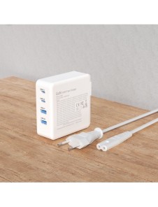 GaN 100W 2 x USB-C / 2 x USB snabbladdare Dudao A100EU - vit