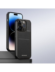 3 i 1 fodral för iPhone 14 Pro Max med MagSafe Wallet RFID Blockeringsställ Dux Ducis Rafi Mag - Svart