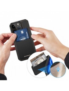 3-i-1 plånboksfodral med ställ för iPhone 13 Pro Max MagSafe RFID Blocker Dux Ducis Rafi Mag - Svart
